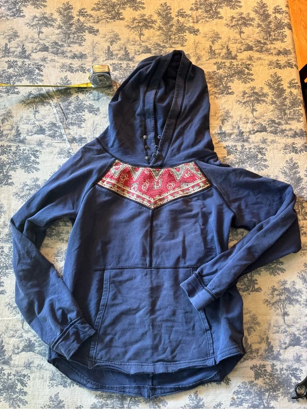 We The Free Navy Hoodie with Cream Trim